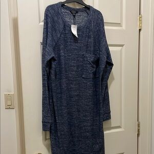Banana Republic navy/white knit dress (sz l)